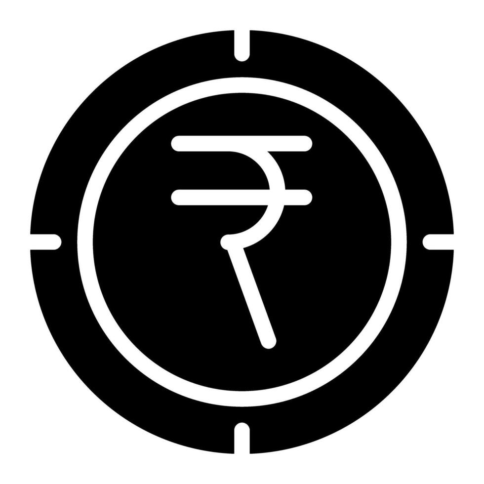 Indian Rupee coin icon vector illustration graphic icon for web, UI and App mobile design isolated on white background