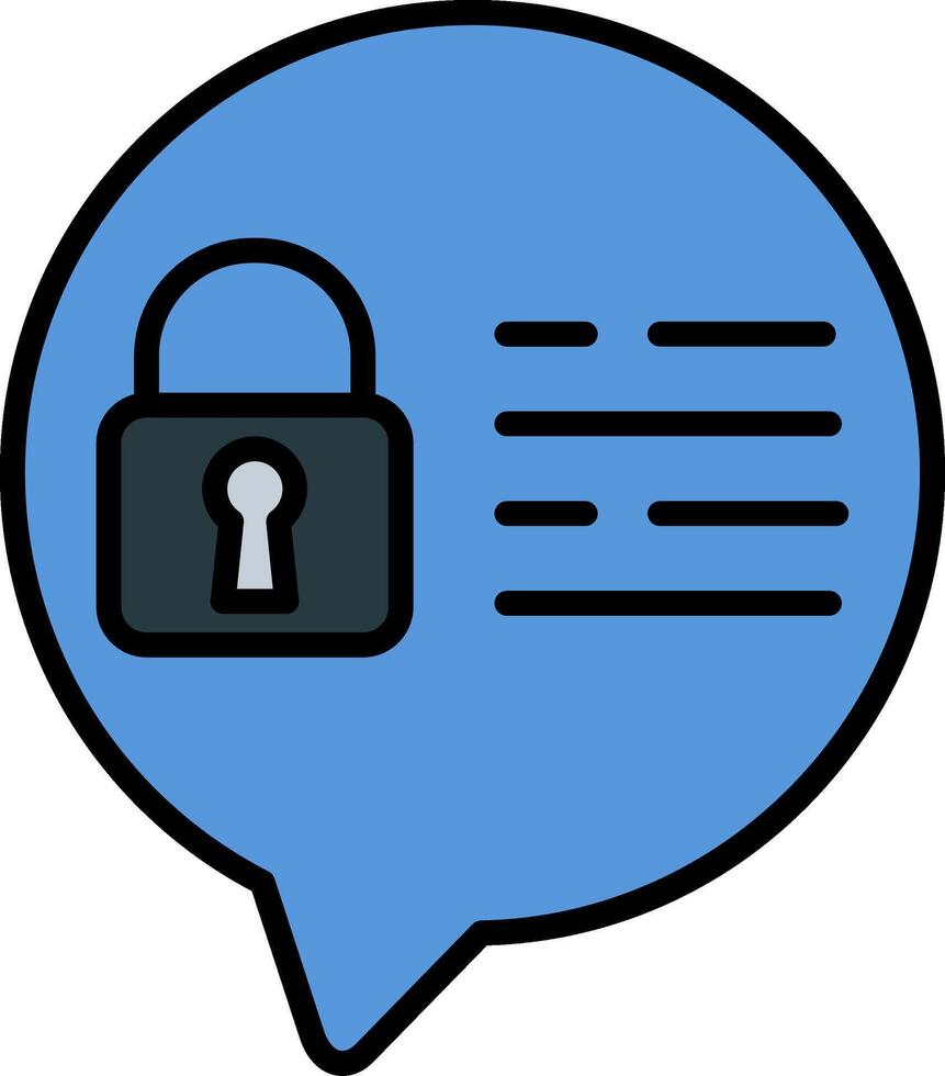 Chat Lock Vector Icon