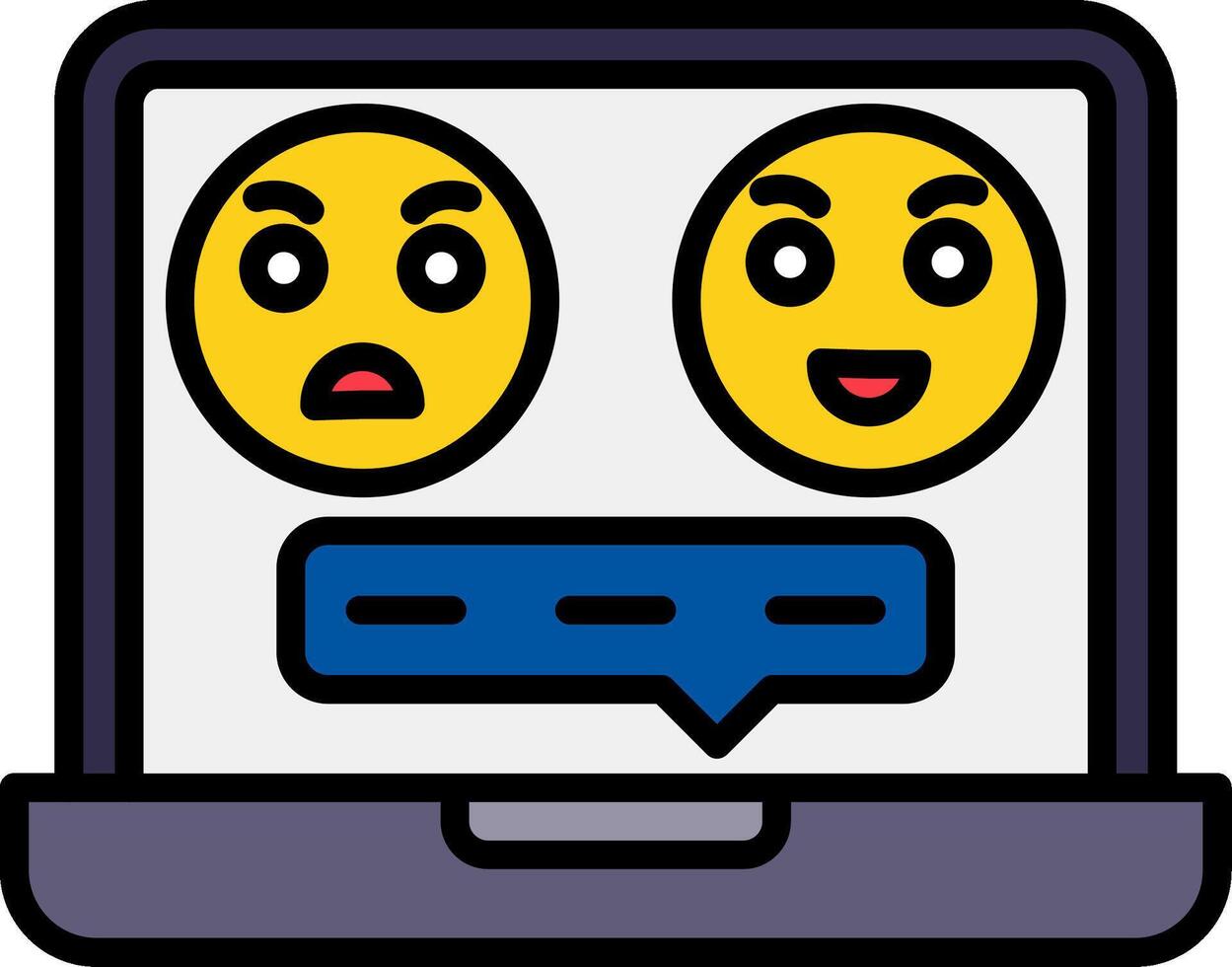 Laptop Chat Vector Icon