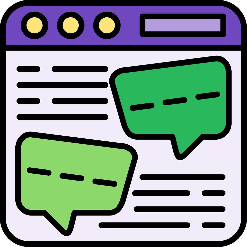 Browser Chat Vector Icon