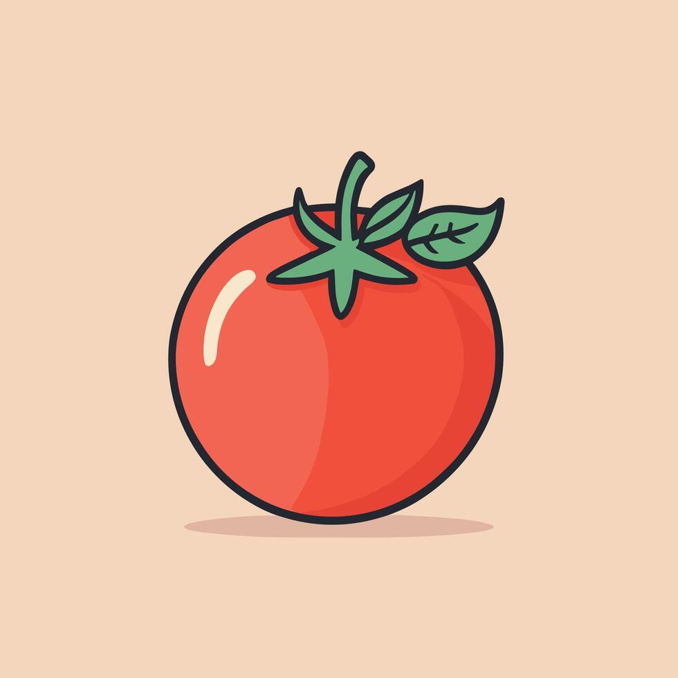 tomate dibujos animados ilustración vector diseño