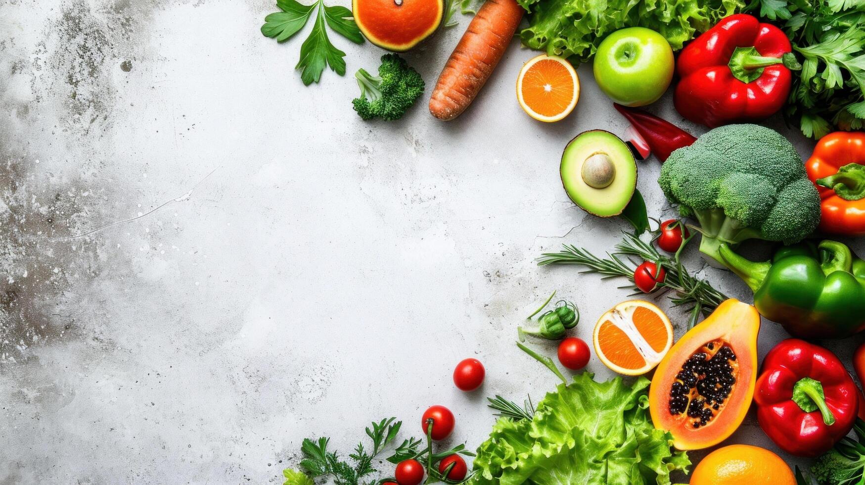 AI generated beautuful vegan background with copy space photo