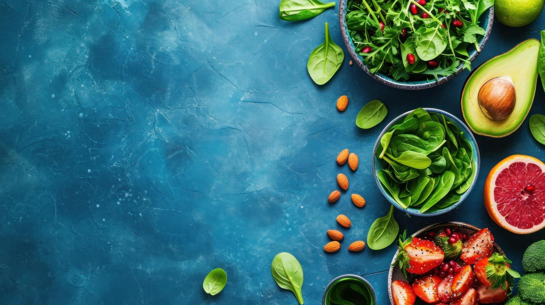 AI generated beautuful vegan background with copy space photo