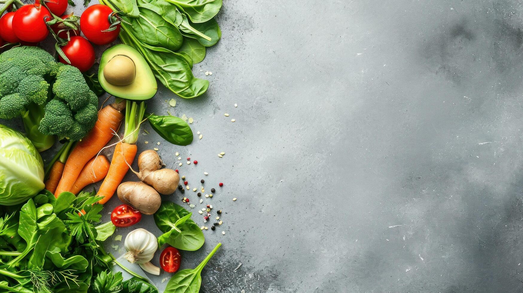 AI generated beautuful vegan background with copy space photo