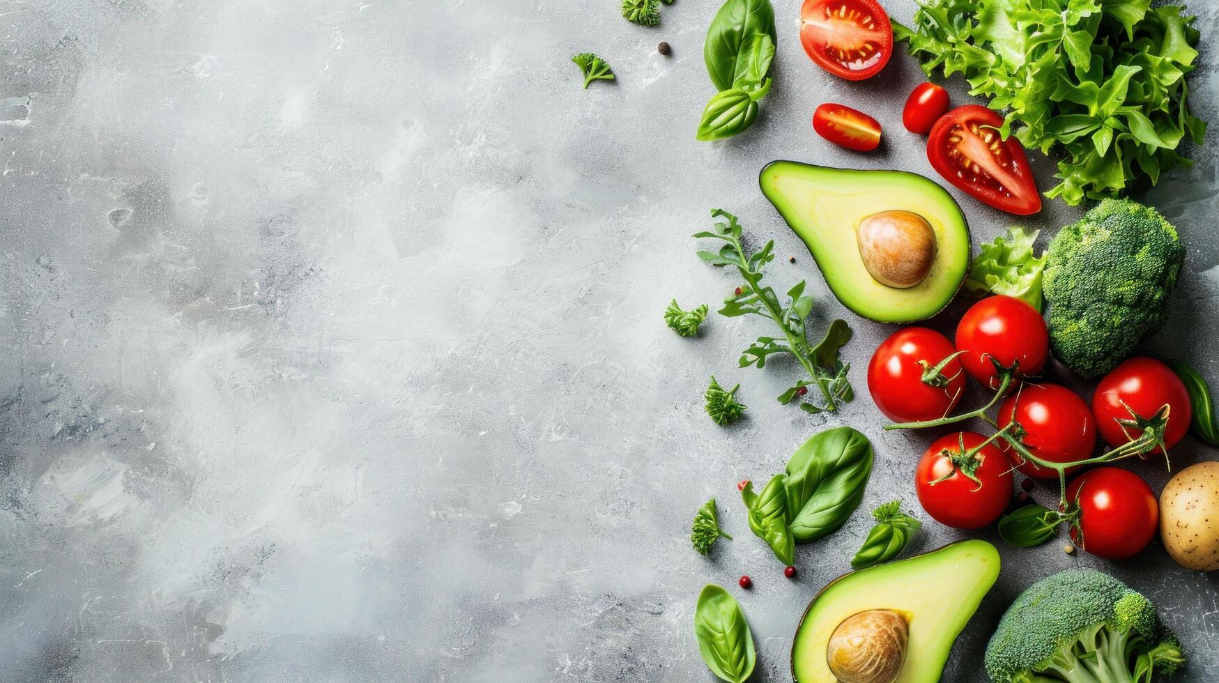 AI generated beautuful vegan background with copy space photo