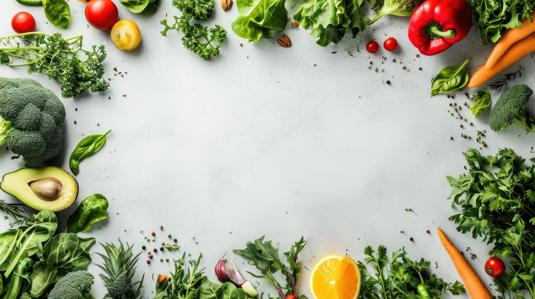 AI generated beautuful vegan background with copy space photo