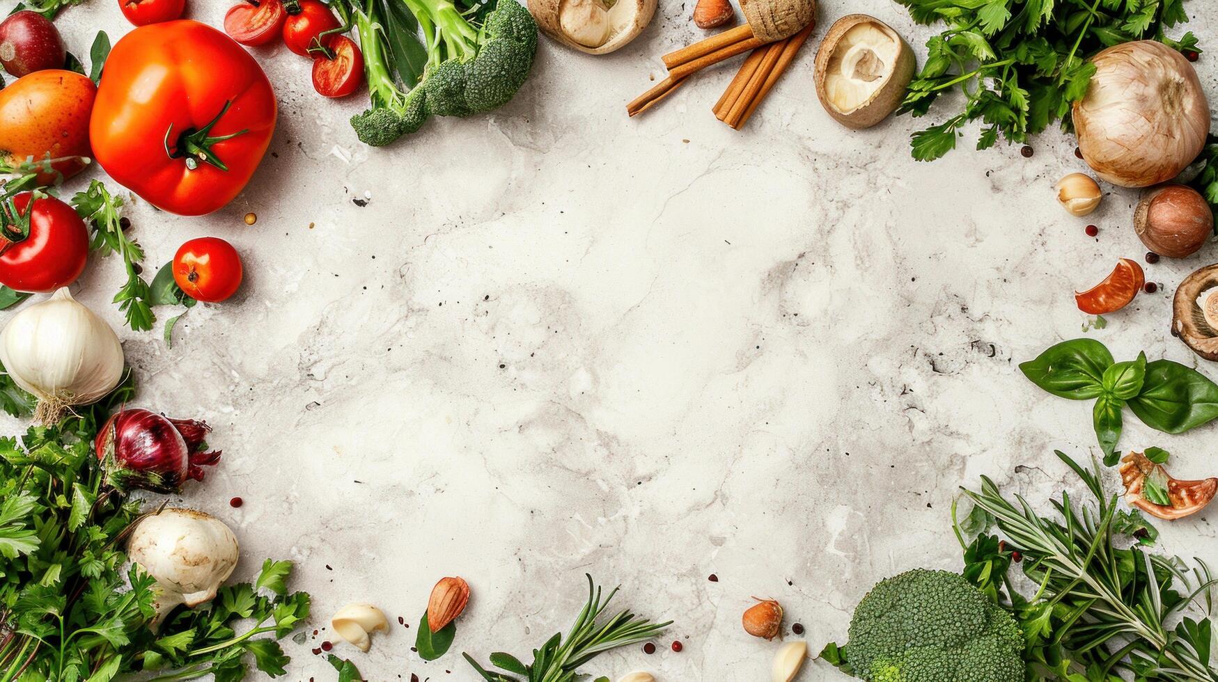 AI generated beautuful vegan background with copy space photo