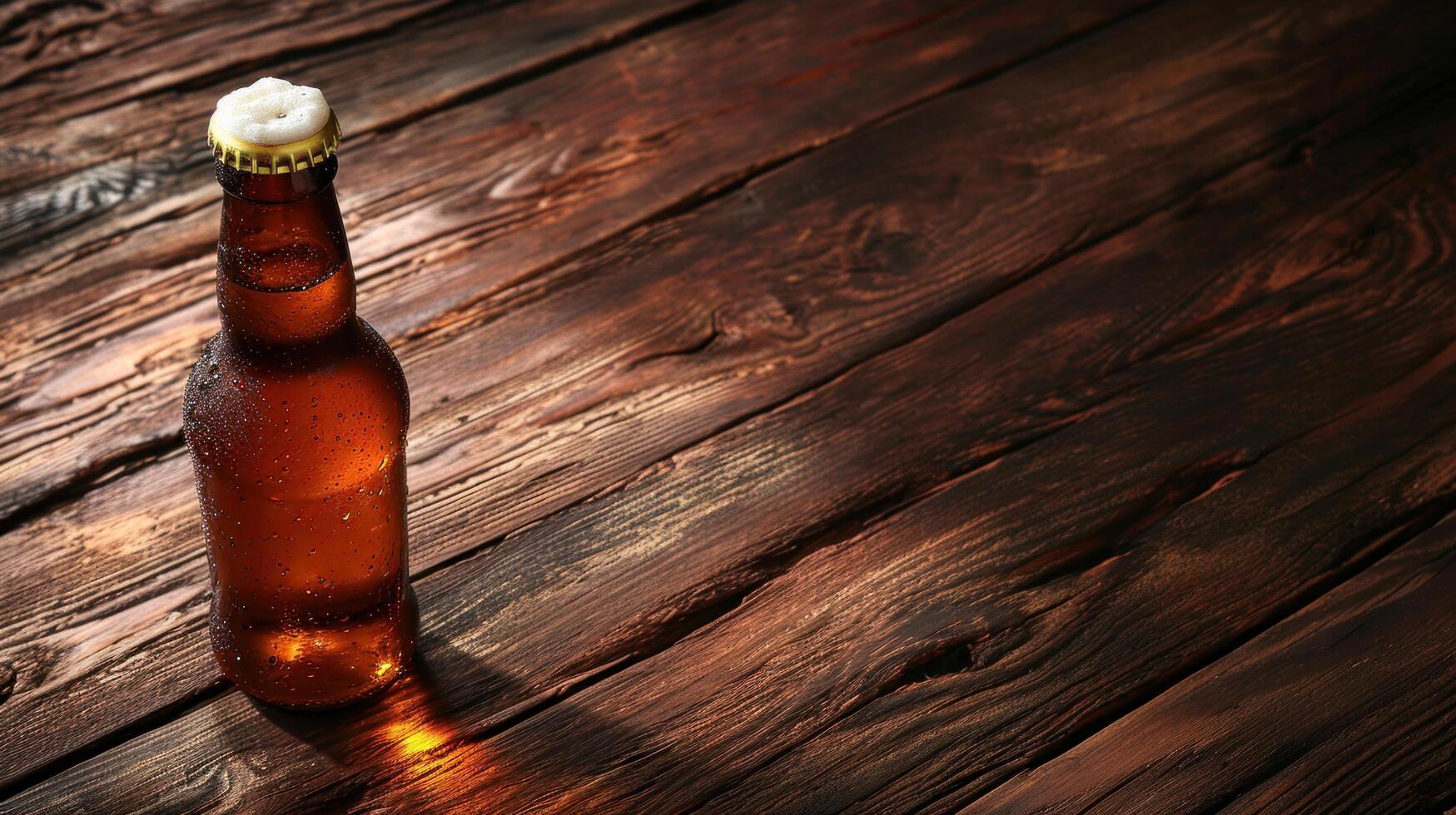 AI generated Beer advertisment background with copy space photo