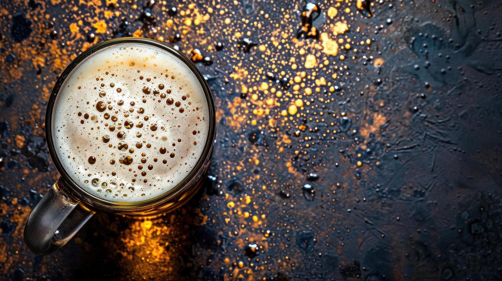 AI generated Beer advertisment background with copy space photo