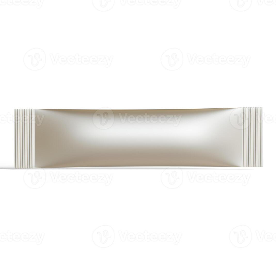 Stick matte sachet package for coffee, cacao, sugar and other products. Blank packaging mockup template. Realistic illustration isolated on white background photo