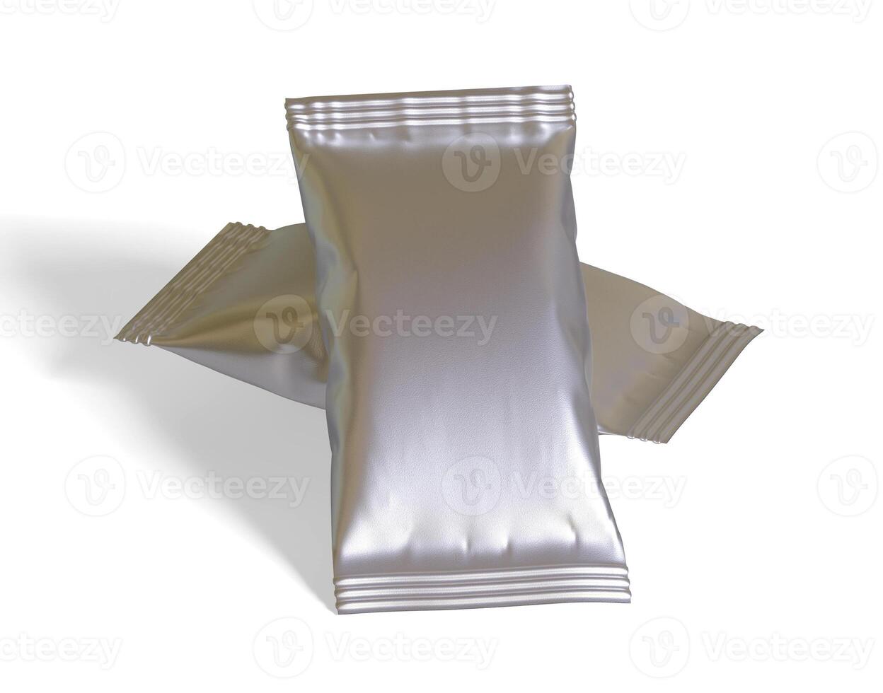 Packaging product of snack on white background. Empty packaging product of snack for mockup and copy space for mockup collection photo