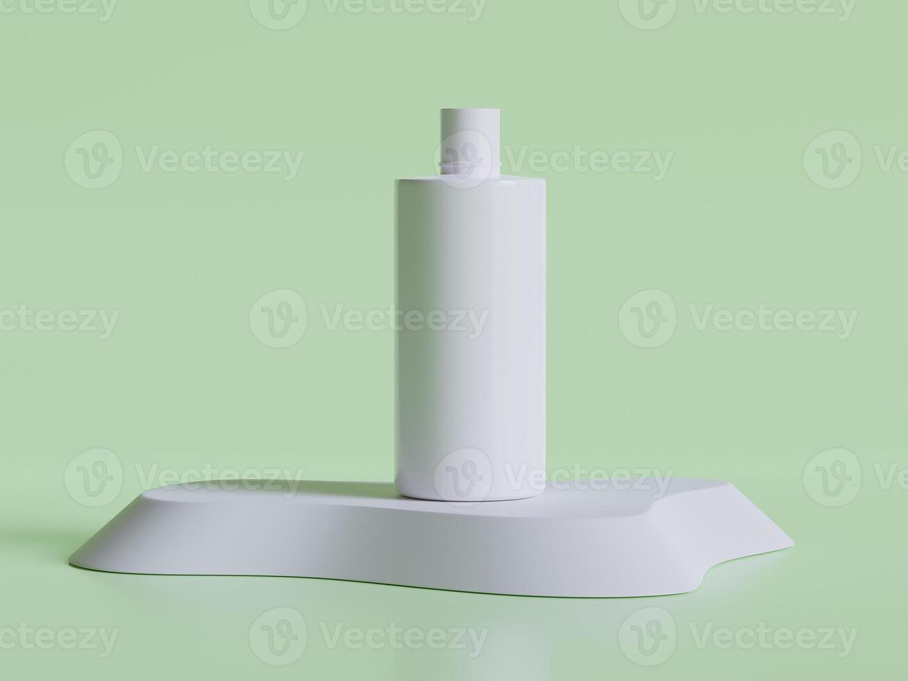 Realistic cosmetic packaging, Beauty product container set, plastic bottle illustration blank. spray bottle, cream tube and jar mockup collection on the podium 3D. Clear spa hygiene object photo