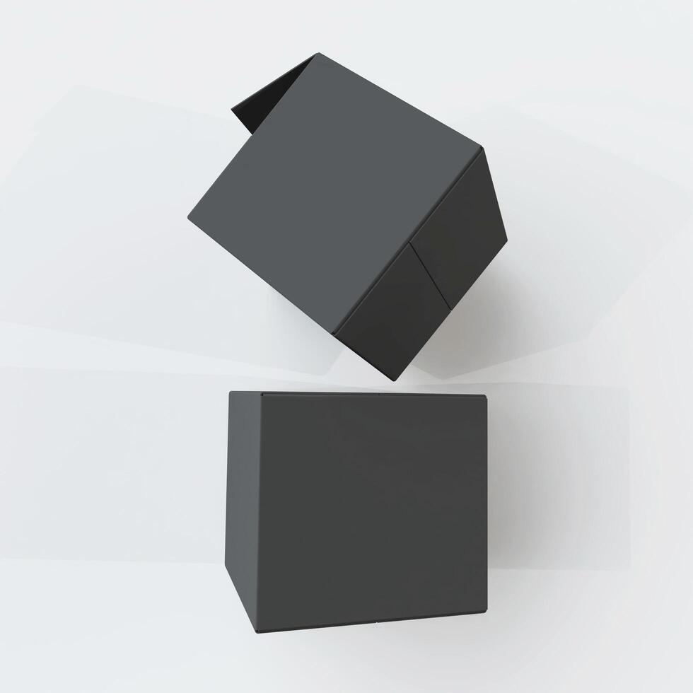 Brown, White, Black Box 3D Rendering Image For Product Mockup Presentations photo