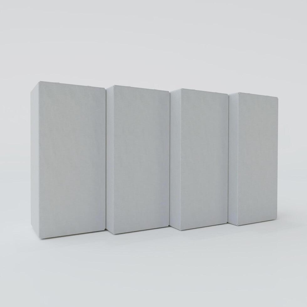 Brown, White, Black Box 3D Rendering Image For Product Mockup Presentations photo