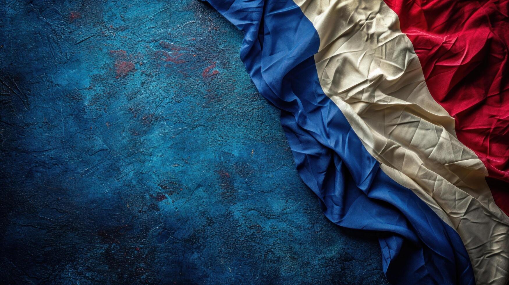 AI generated France Day advertisment background with copy space photo