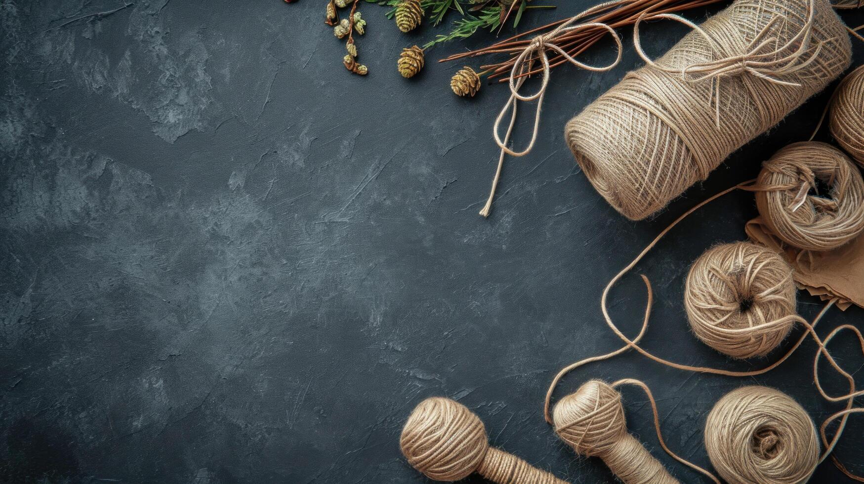 AI generated crafts advertisment background with copy space photo