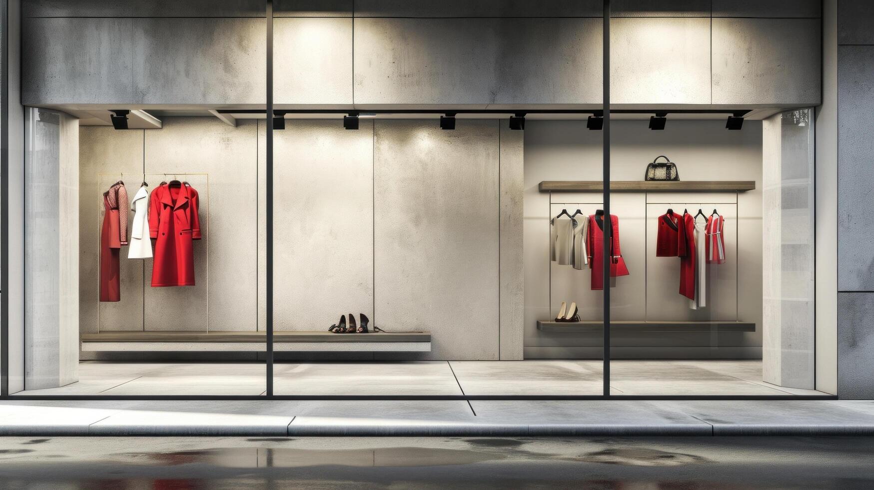 AI generated Fashion store advertisment background with copy space photo