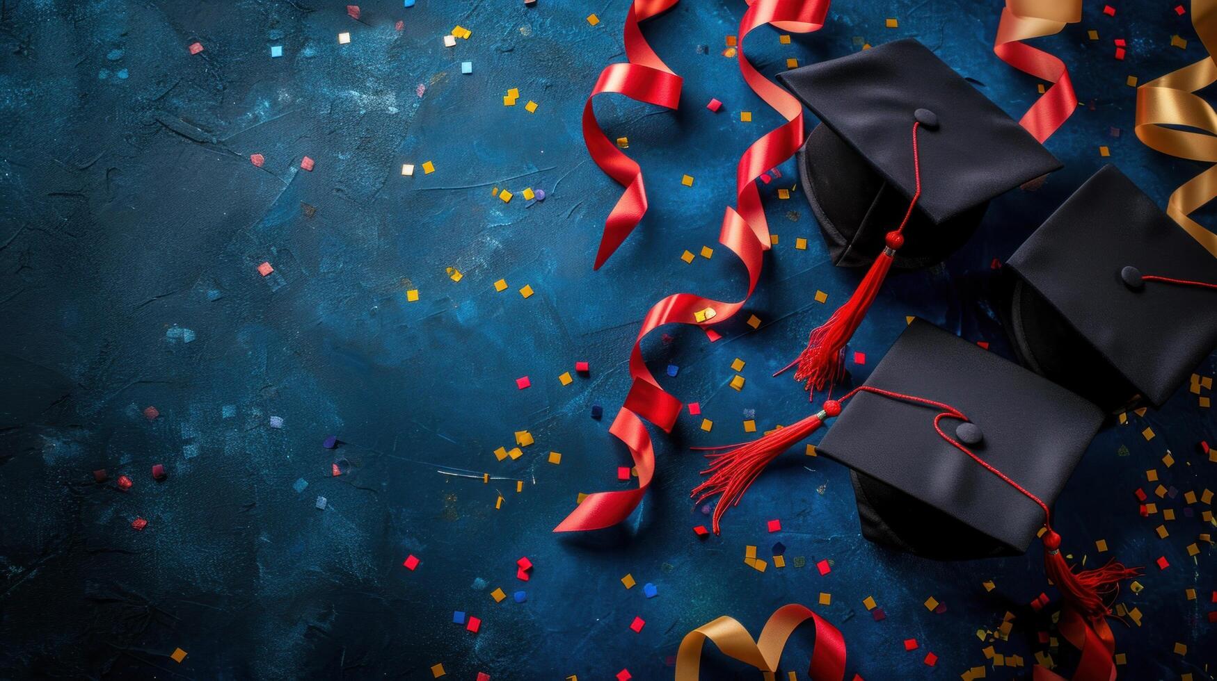 AI generated Graduation advertisment background with copy space photo