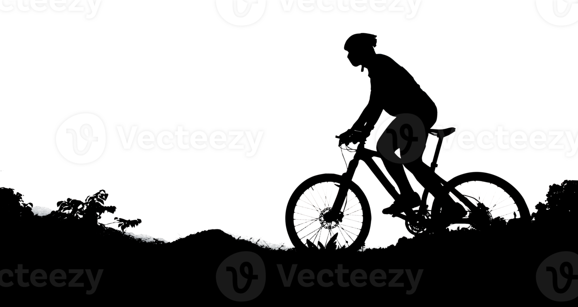 silhouette of a cyclist on transparent background PNG