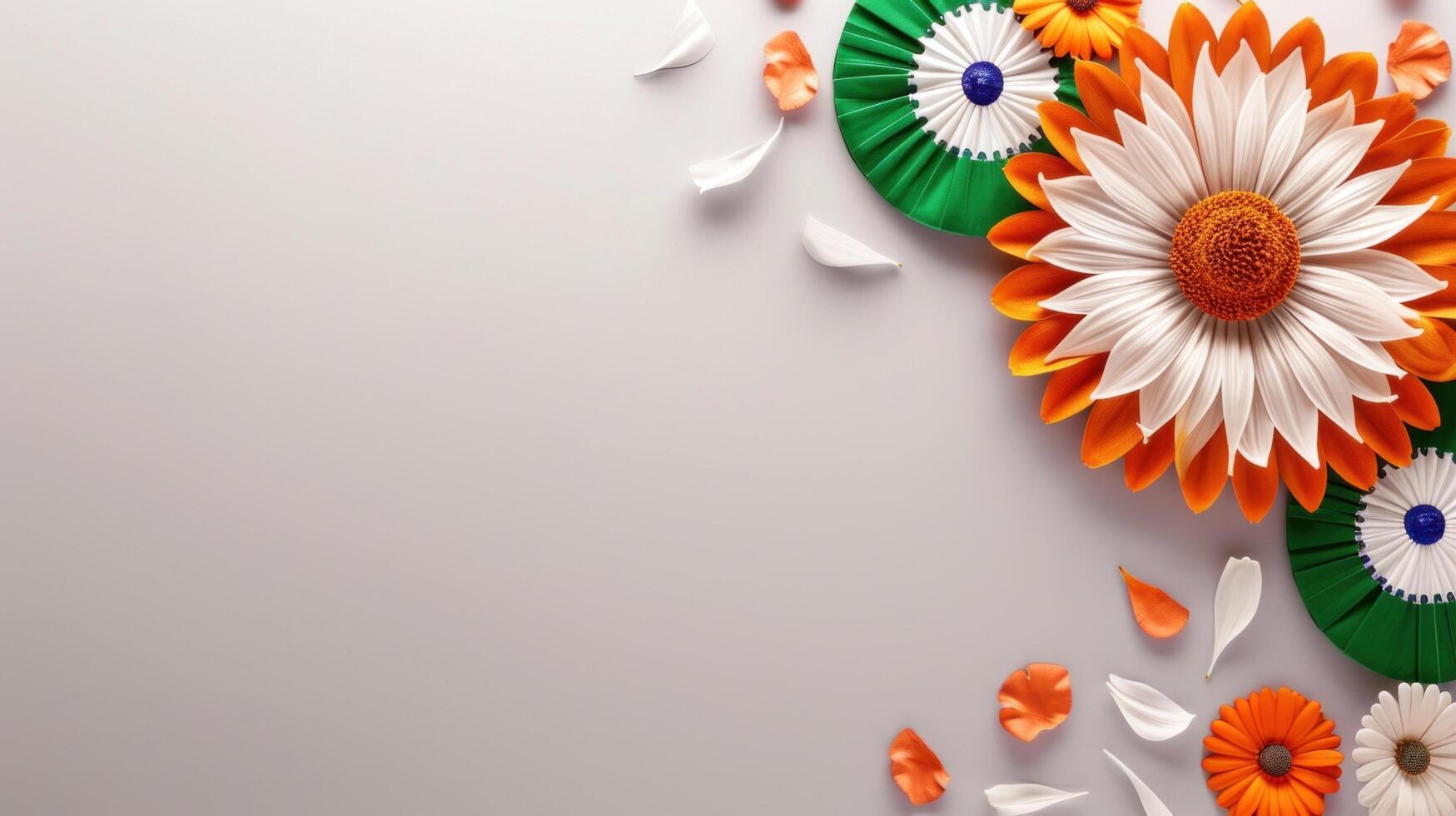 AI generated India Day advertisment background with copy space photo