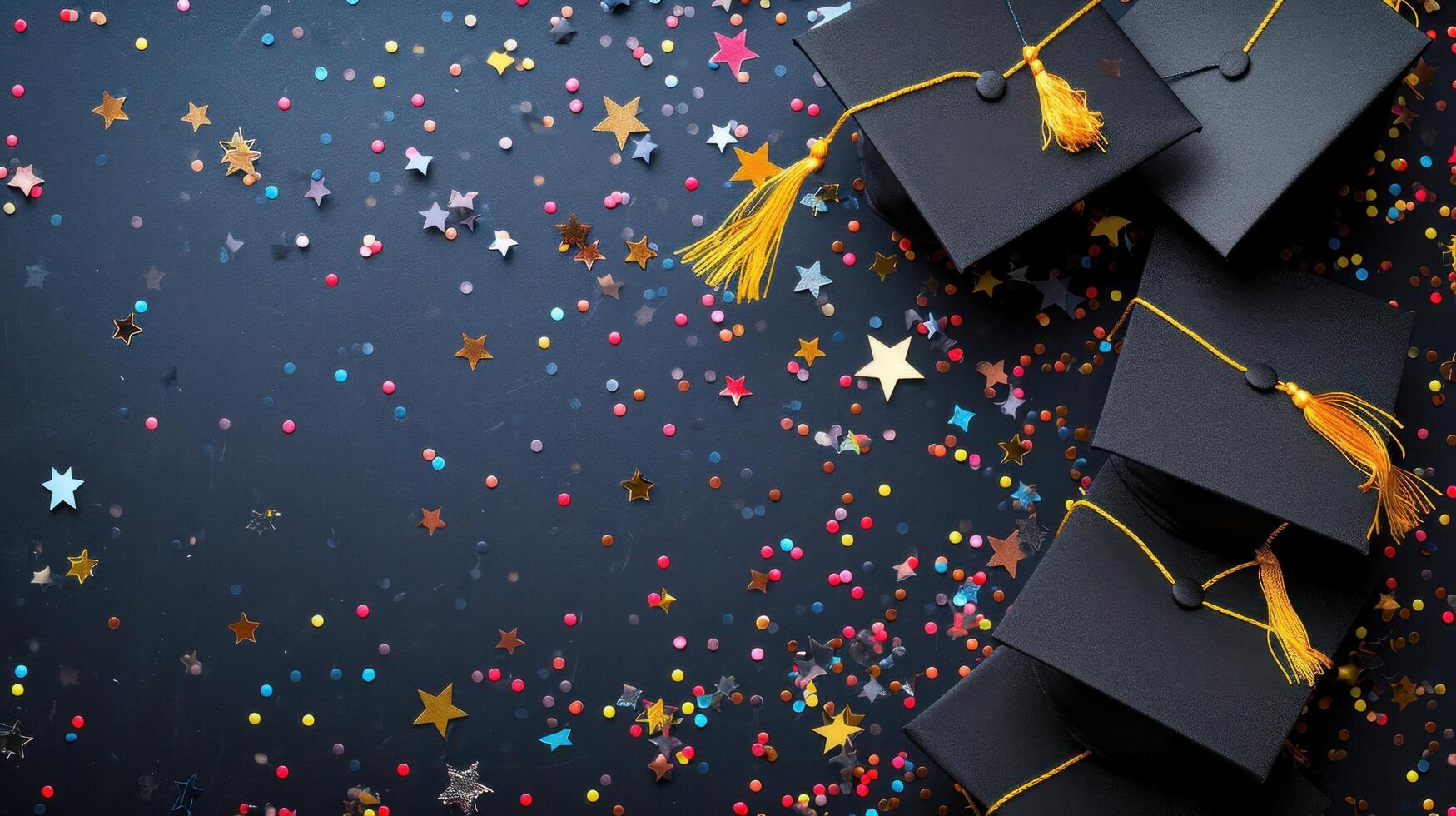 AI generated Graduation advertisment background with copy space photo