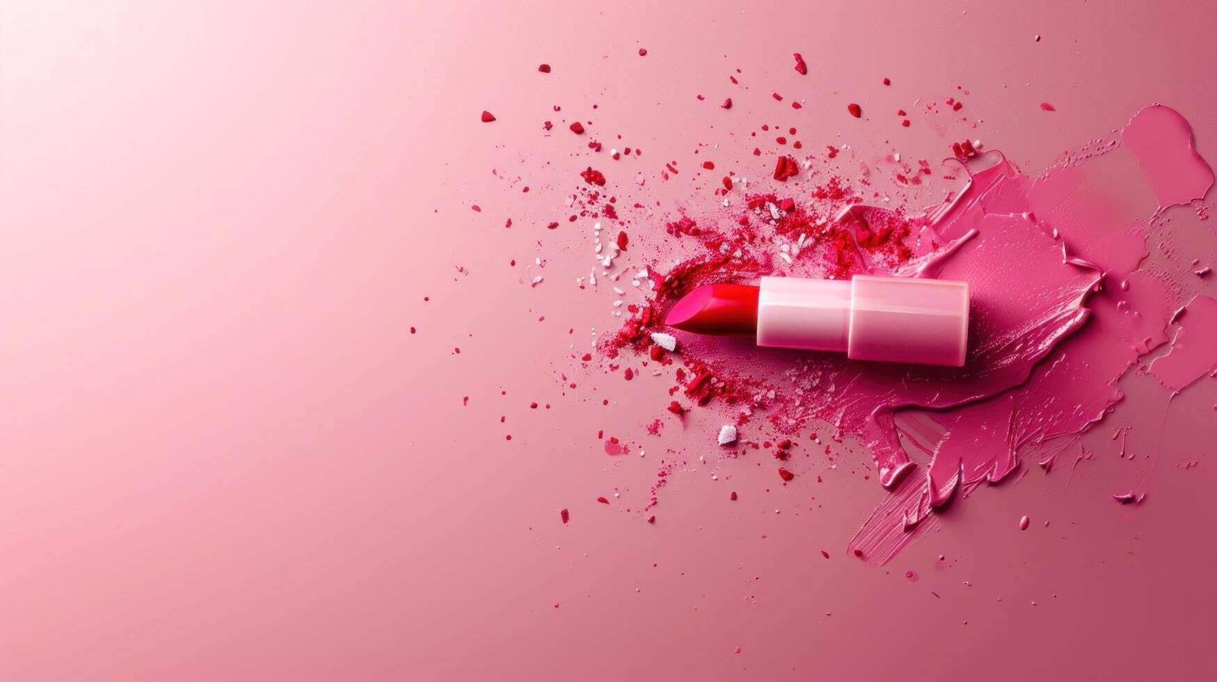 AI generated Lipstick advertisment background with copy space photo