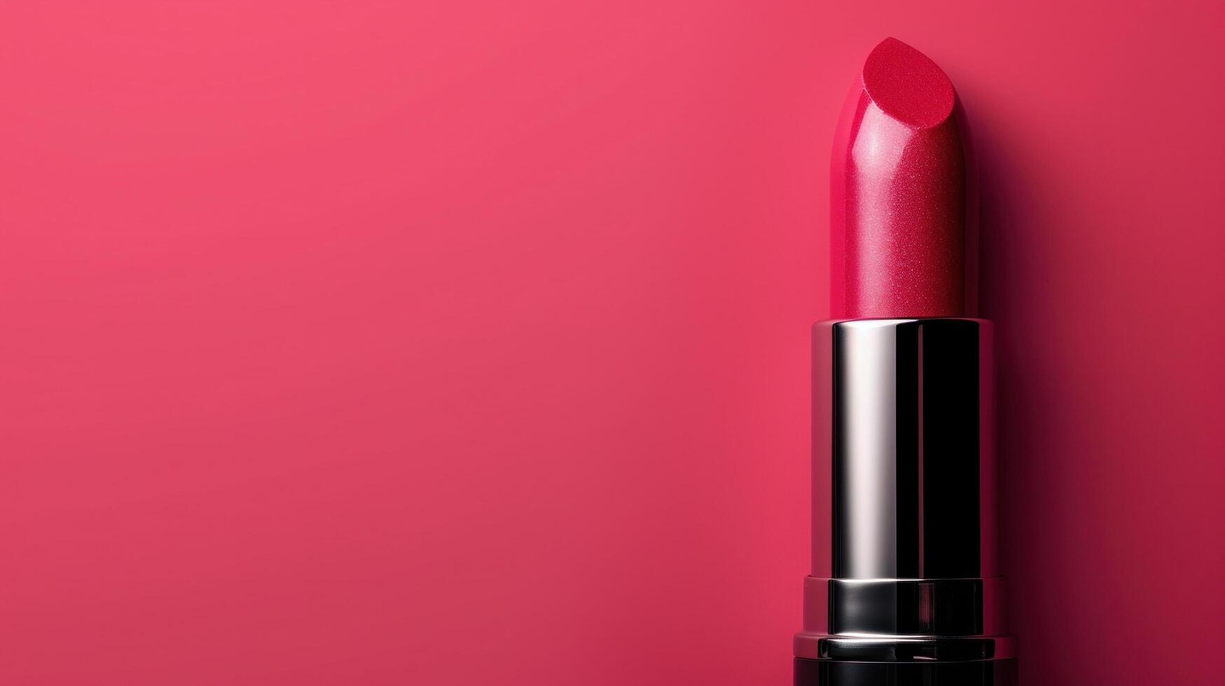 AI generated Lipstick advertisment background with copy space photo