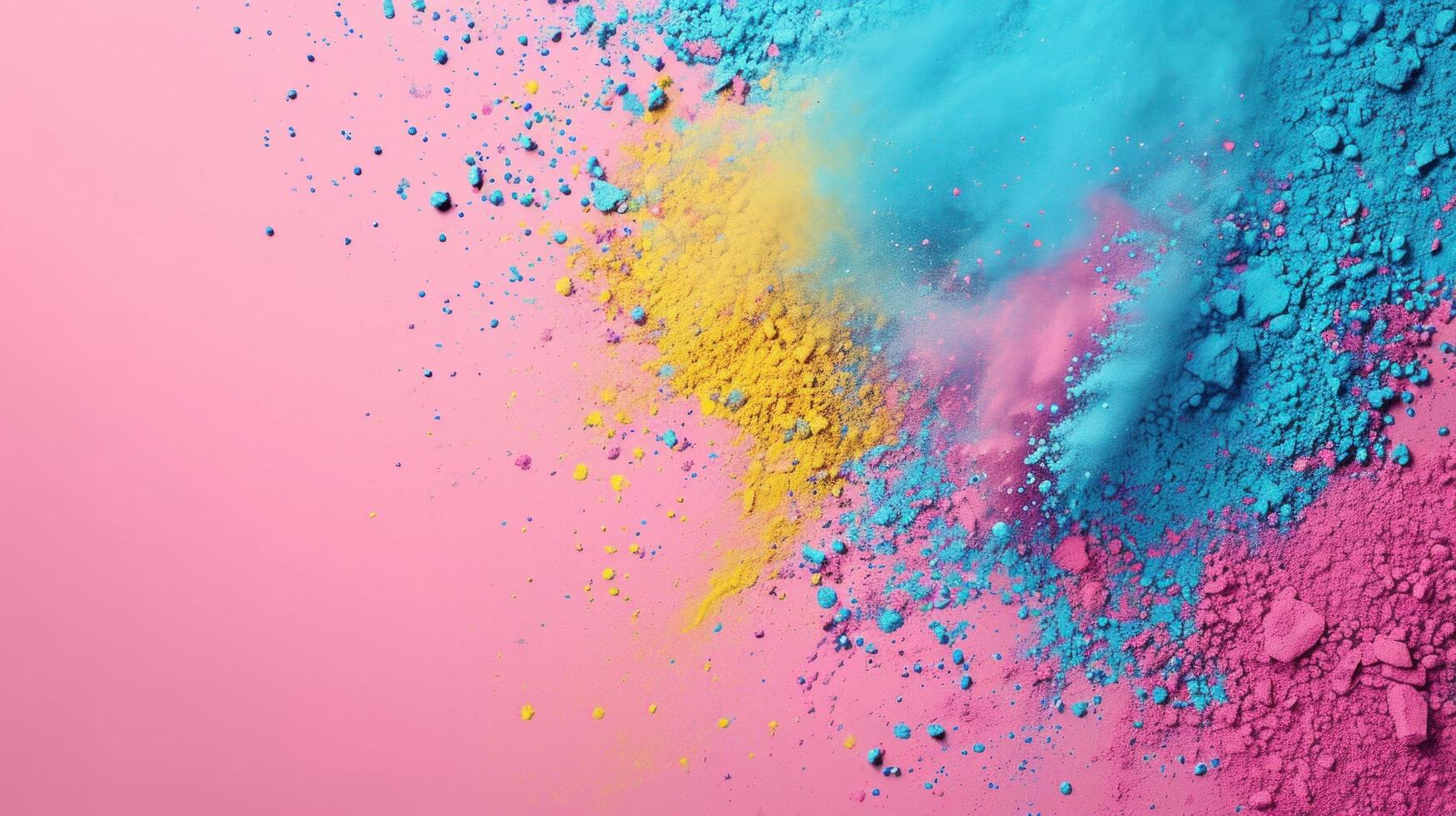 AI generated Holi Party advertisment background with copy space photo