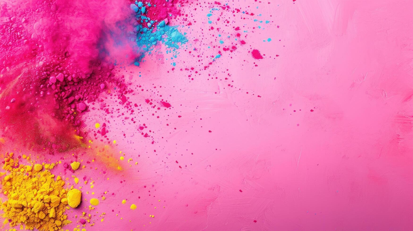 AI generated Holi Party advertisment background with copy space photo