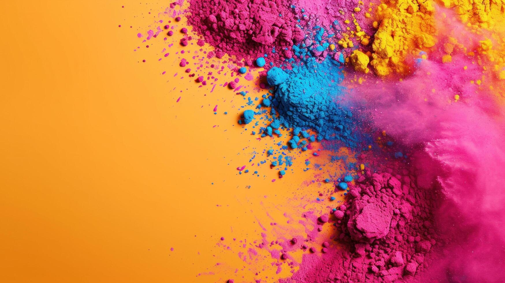 AI generated Holi Party advertisment background with copy space photo