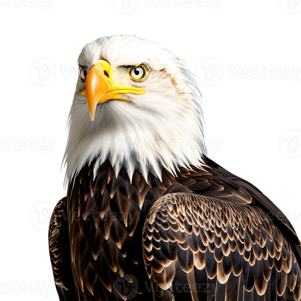 AI generated Bald eagle sitting on transparent background png