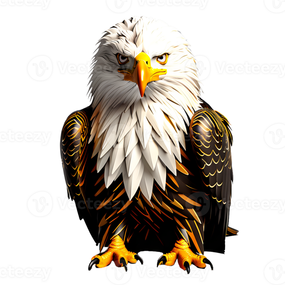AI generated Bald eagle sitting on transparent background png