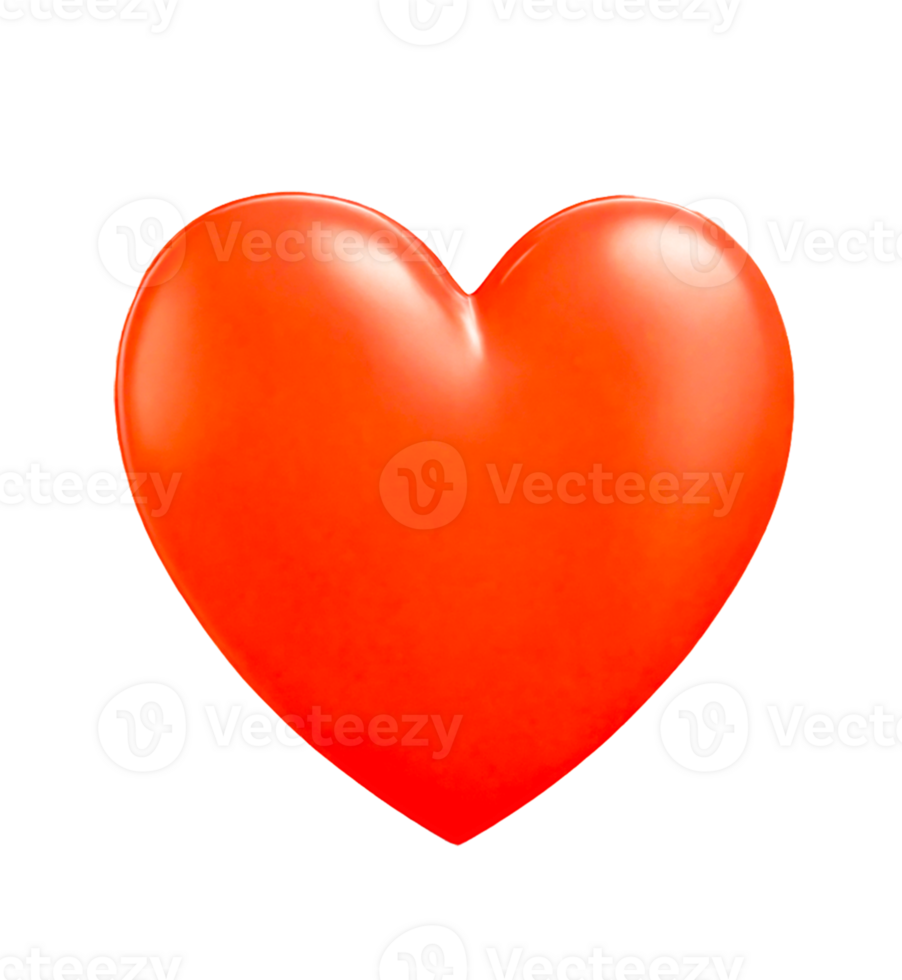 AI generated Valentine's Day 3D heart on transparent  background png