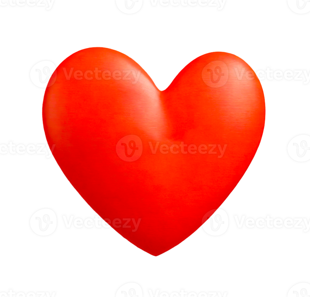 AI generated Valentine's Day 3D heart on transparent  background png