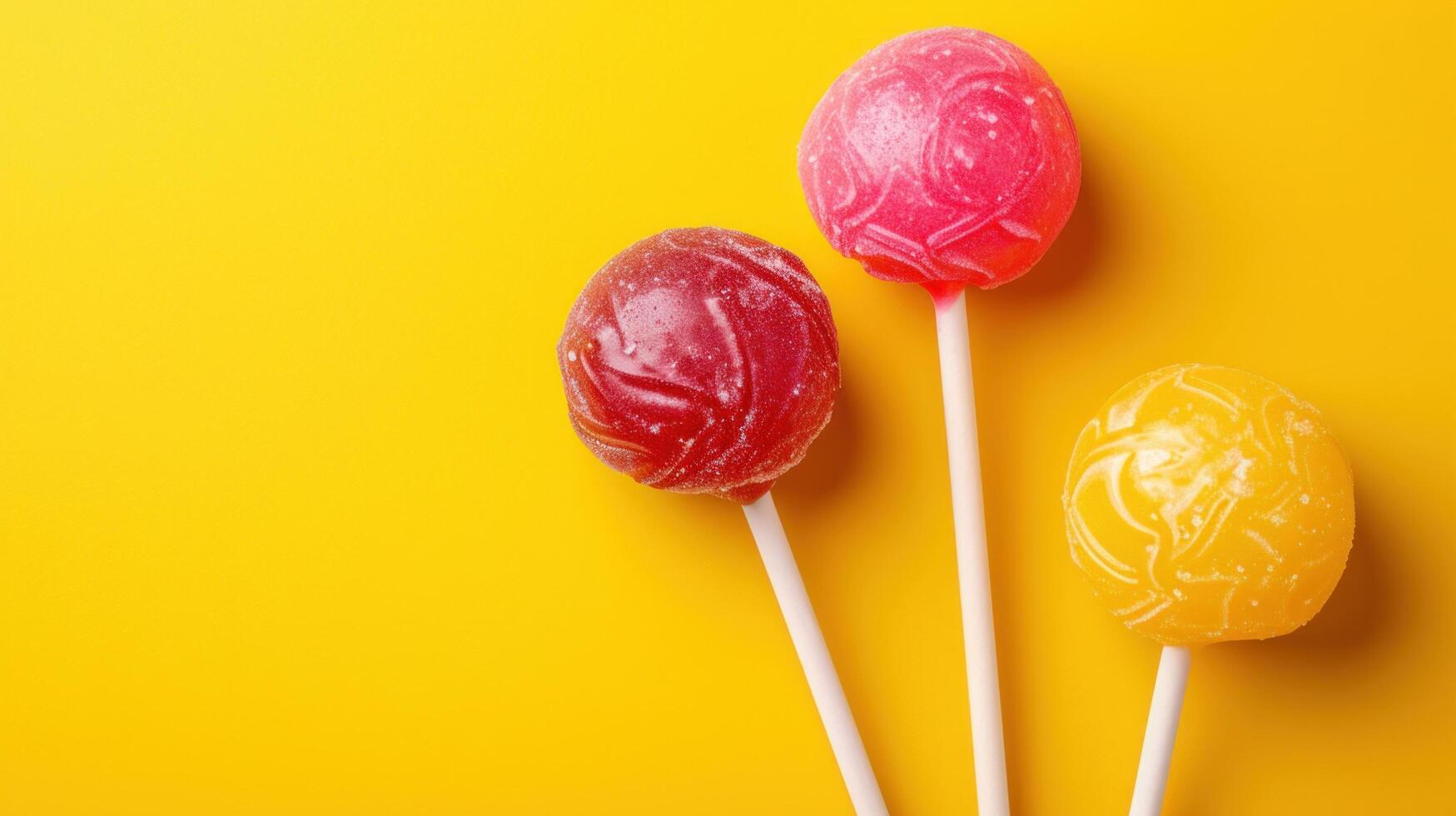 AI generated lolly pop advertisment background with copy space photo