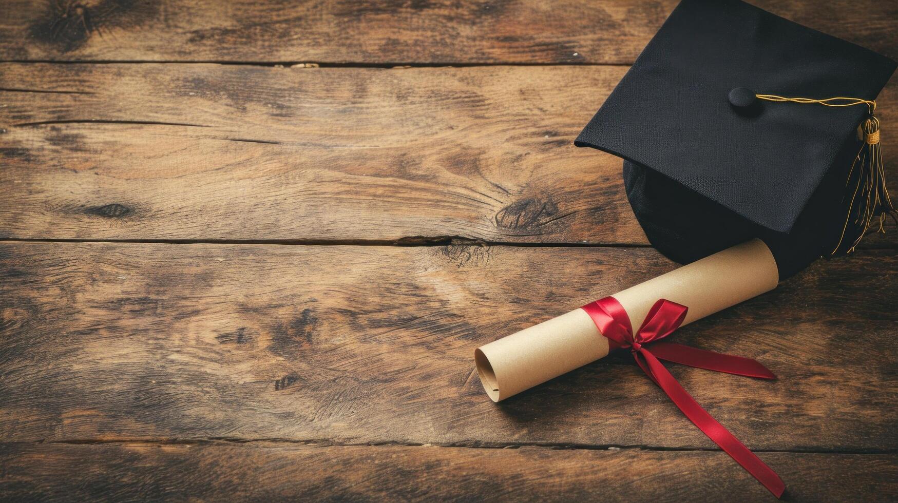 AI generated Graduation advertisment background with copy space photo