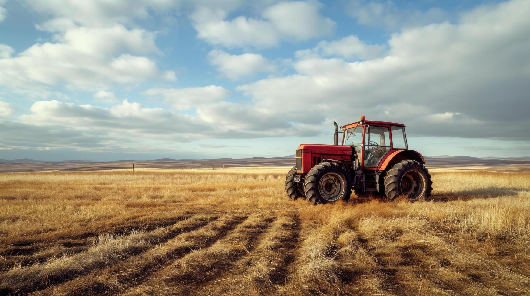 ai generado granja tractor Anuncio antecedentes con Copiar espacio foto