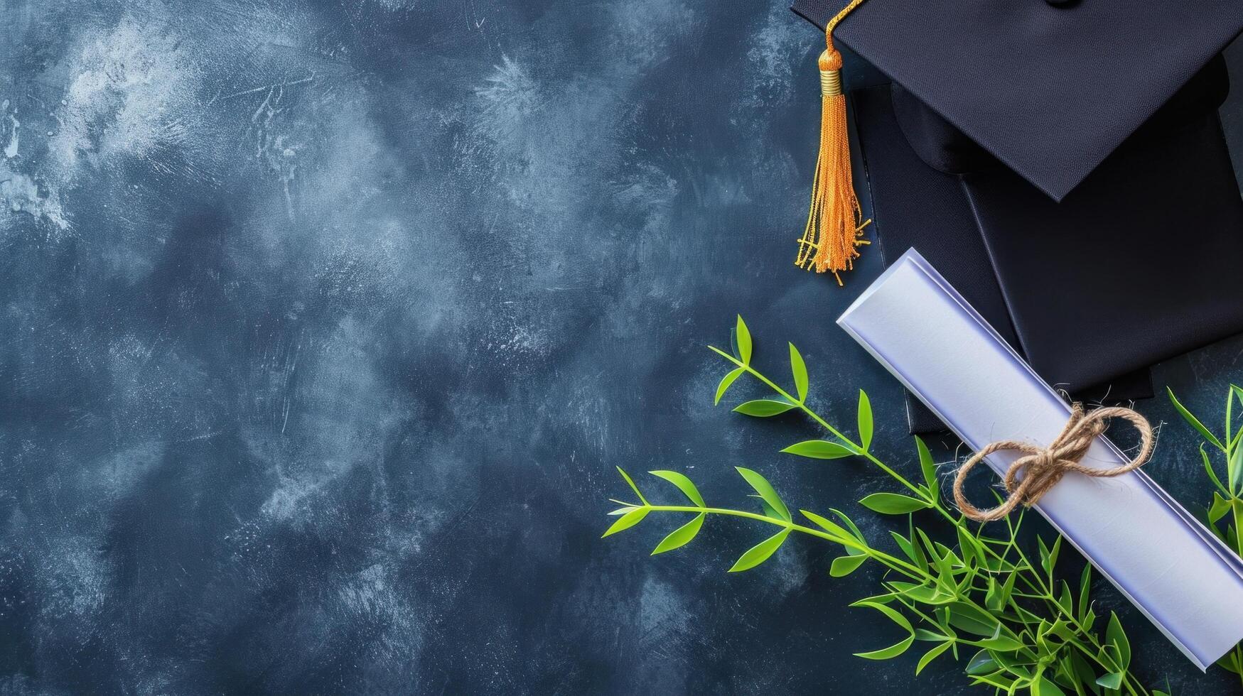 AI generated Graduation advertisment background with copy space photo