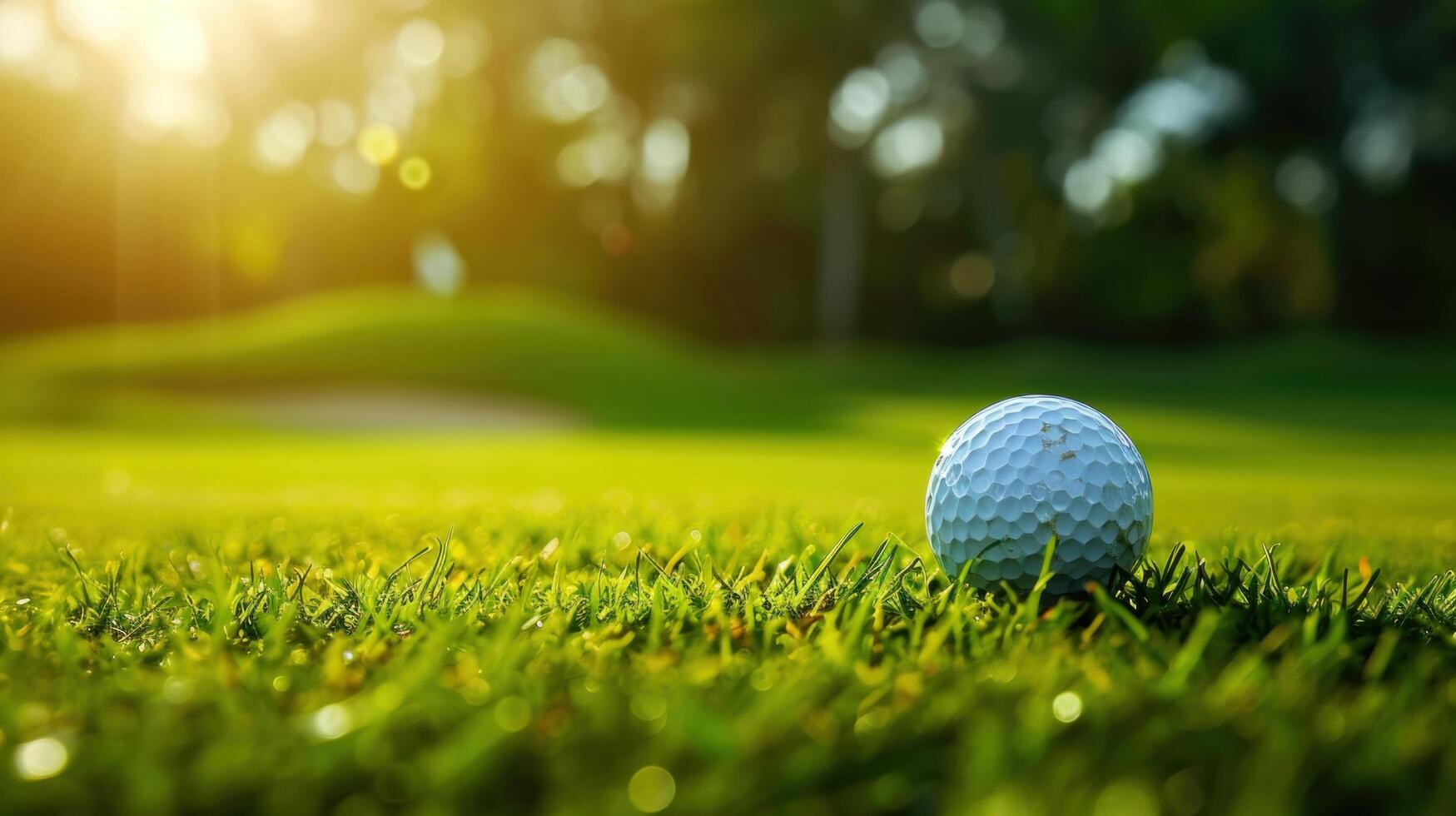AI generated Golf advertisment background with copy space photo