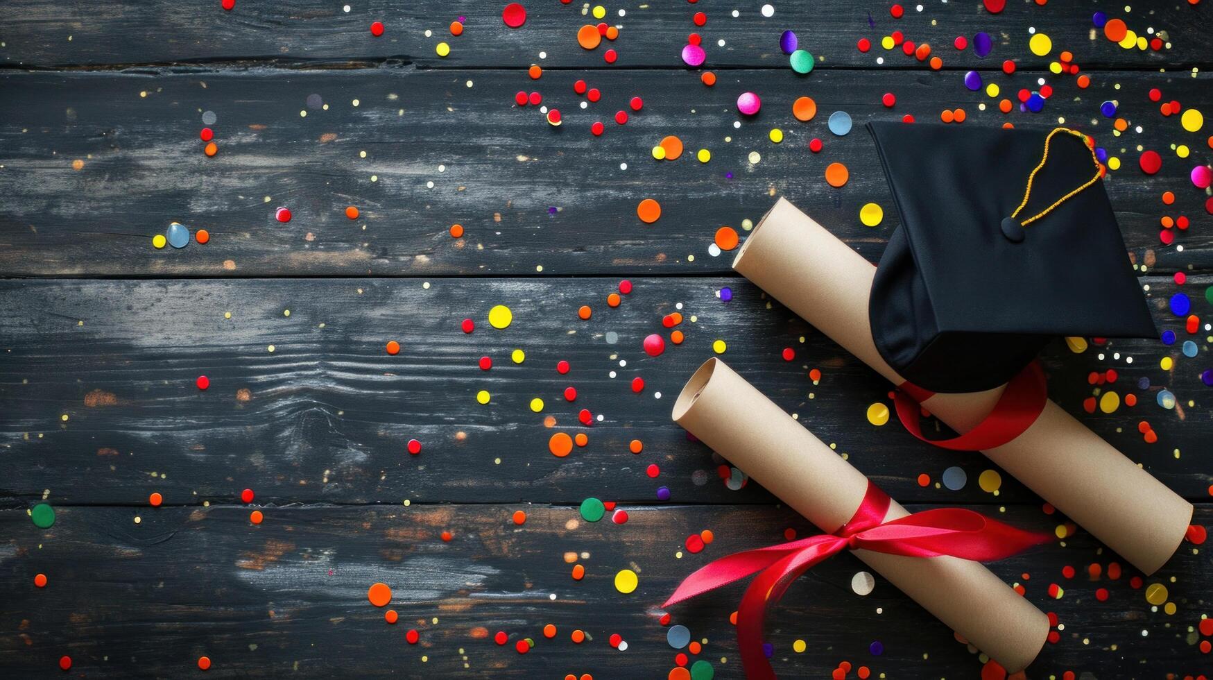 AI generated Graduation advertisment background with copy space photo