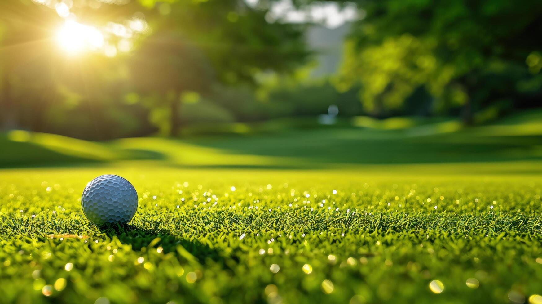 AI generated Golf advertisment background with copy space photo