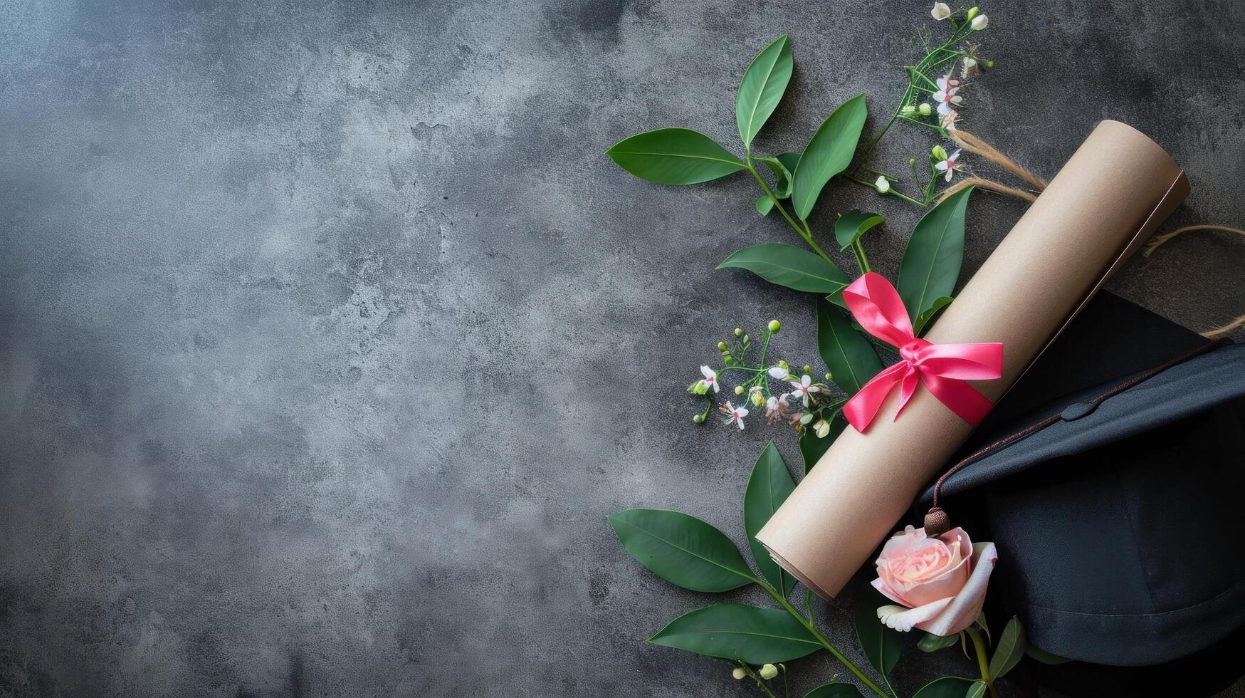 AI generated Graduation advertisment background with copy space photo