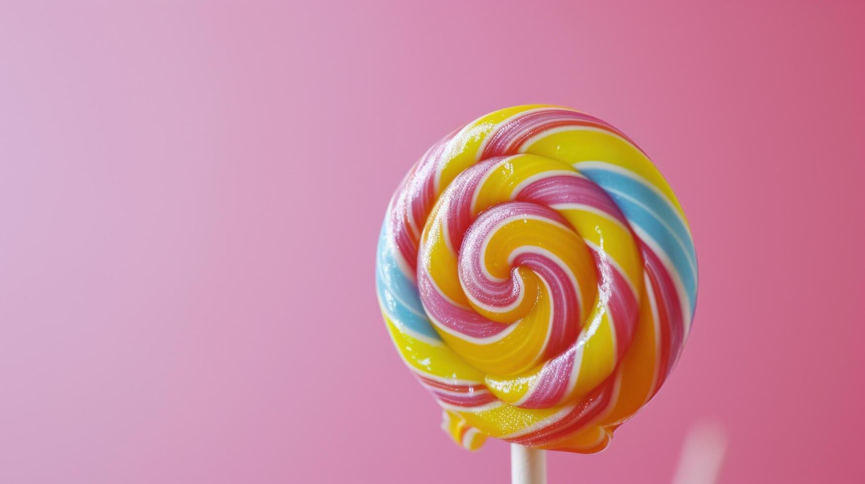 AI generated lolly pop advertisment background with copy space photo