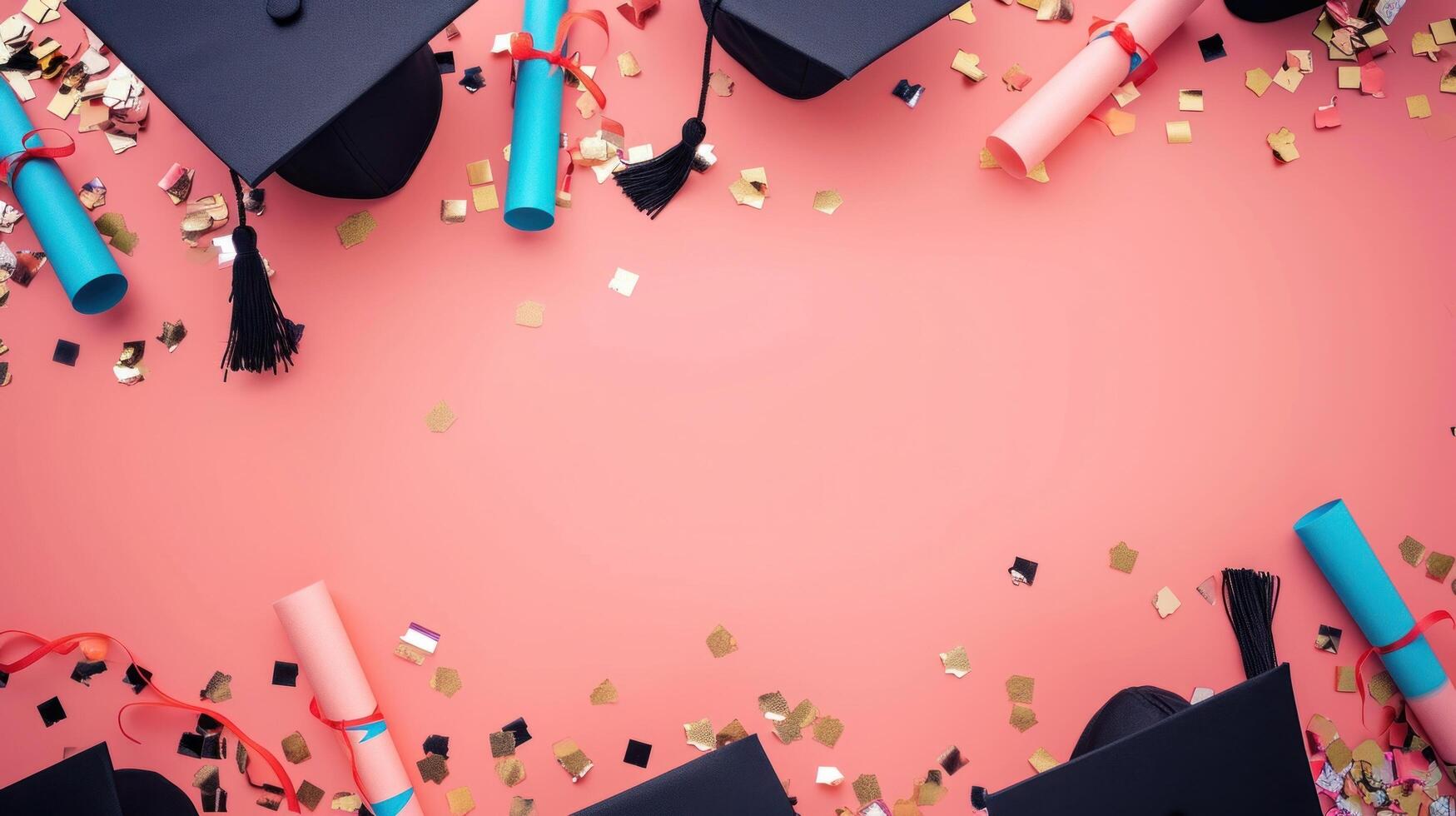 AI generated Graduation advertisment background with copy space photo