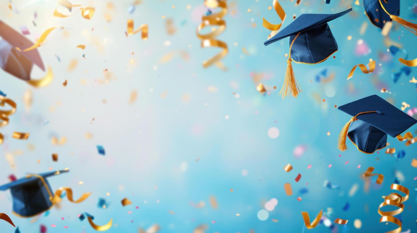 AI generated Graduation advertisment background with copy space photo