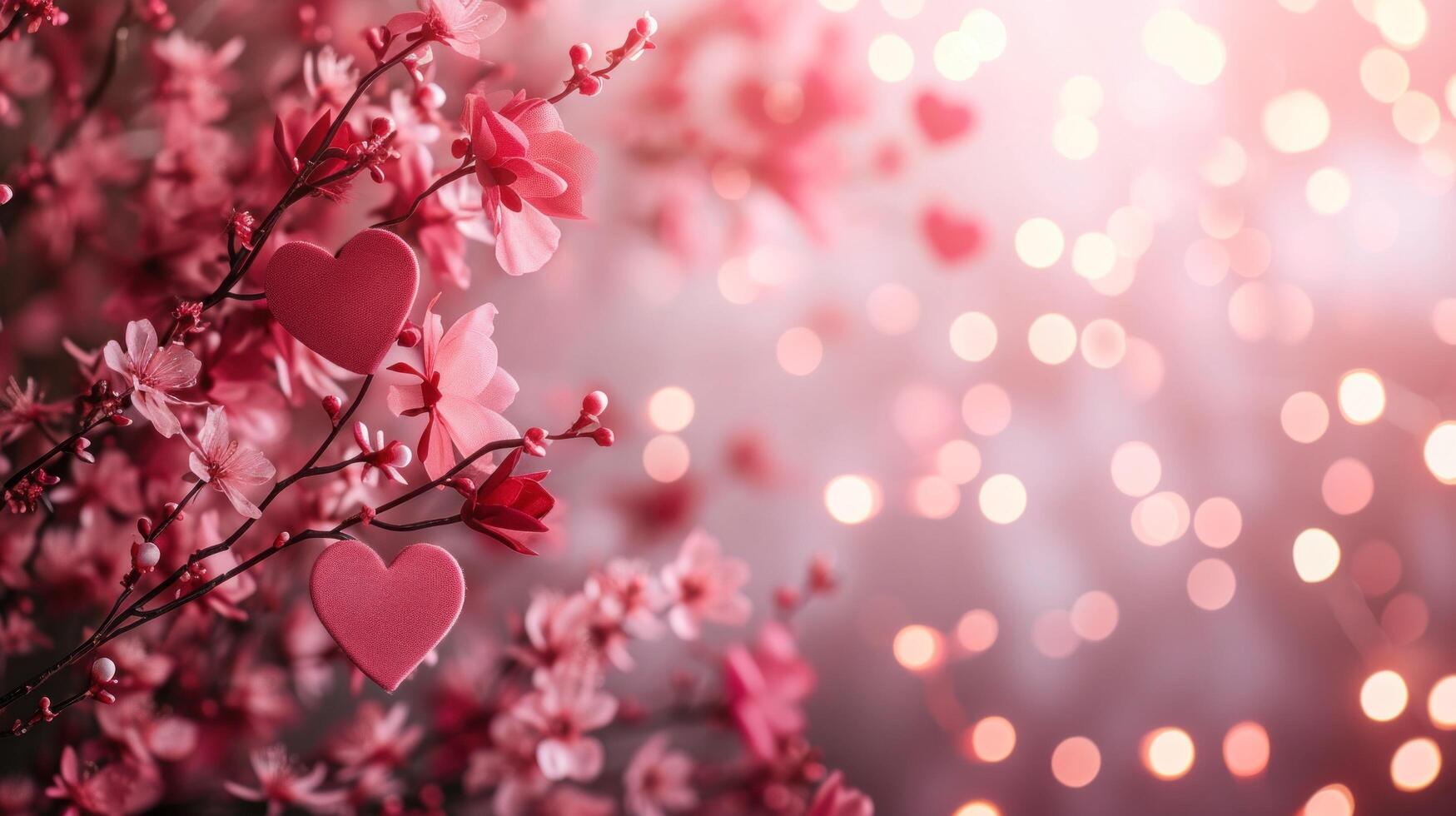 AI generated Magic beautuful valentine's day background with copy space photo