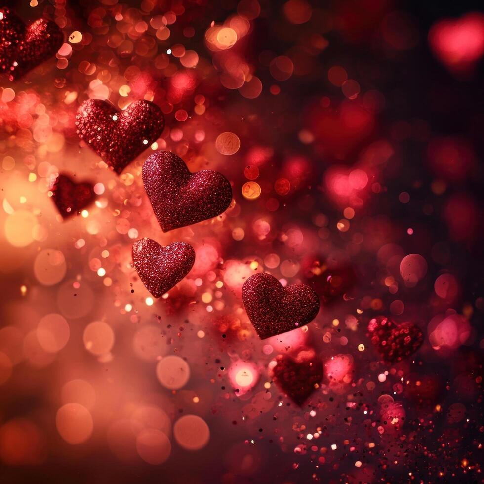 AI generated Magic beautuful valentine's day background with copy space photo
