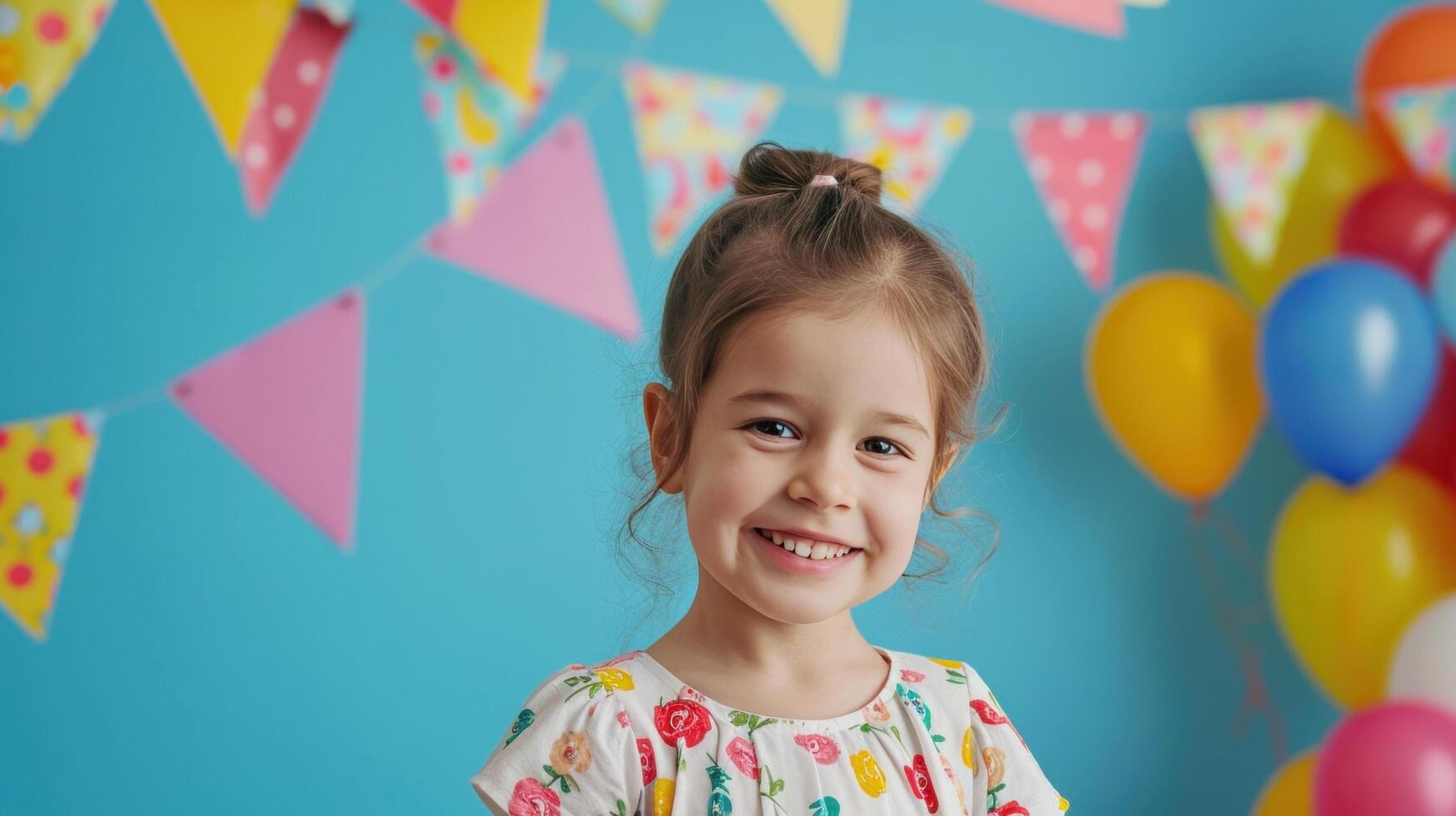 AI generated Kids party advertisment background with copy space photo
