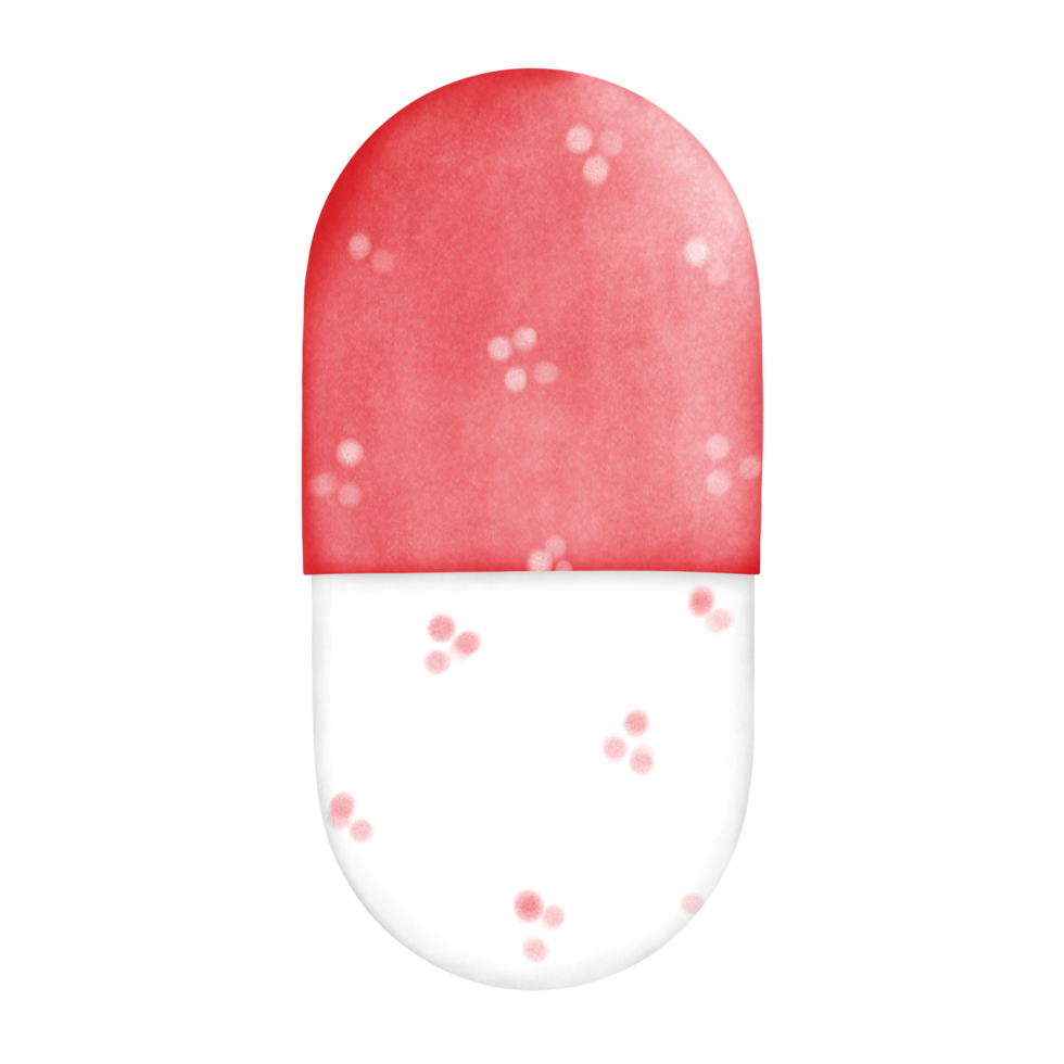 Red and While Medical Capsule Illustration png
