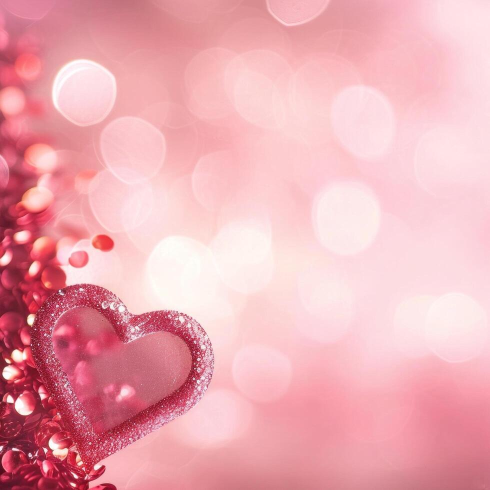 AI generated Magic beautuful valentine's day background with copy space photo